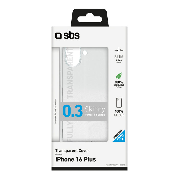 SBS Skinny Cover for iPhone 16 Plus - Transparent