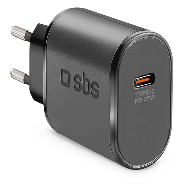 SBS TETR1CPD25 25W USB-C Wall Charger with Power Delivery - Black