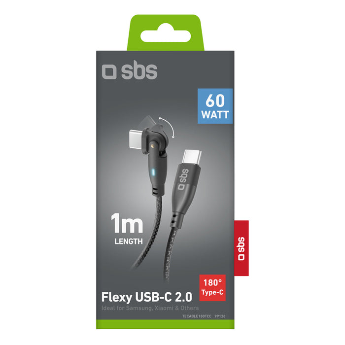 CABLE SBS USB-C 2.0 60W Flexy 1 m 180* B