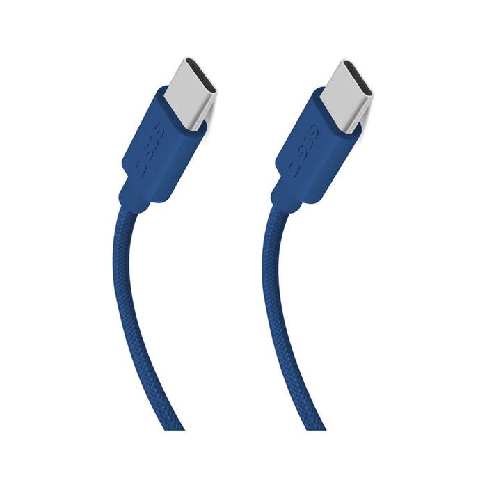 SBS TECABLETISSUETCCB USB-C - USB-C 1.5m 60W braided cable - blue