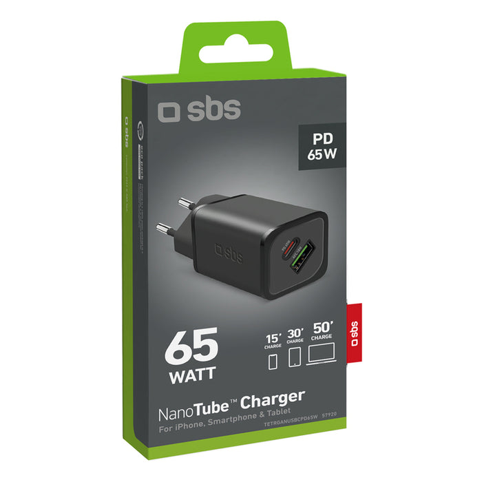 Laptop charger SBS 65W 220V PD GaN C+A 57920