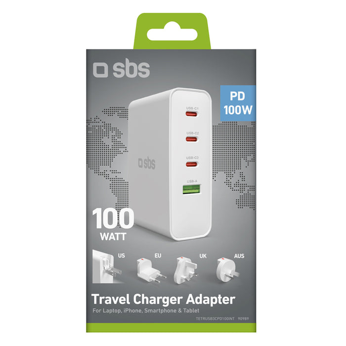 Laptop charger SBS 100W 220V PD GaN 3xC+A 90989