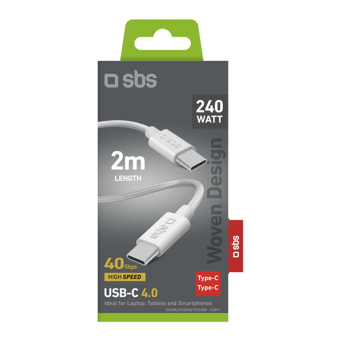 Cable SBS USB-C 4.0 240W 1M 75306 WHITE