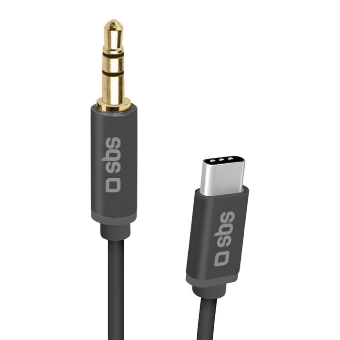 CABLE SBS USB-C TO 3.5 MM 100 CM BLACK