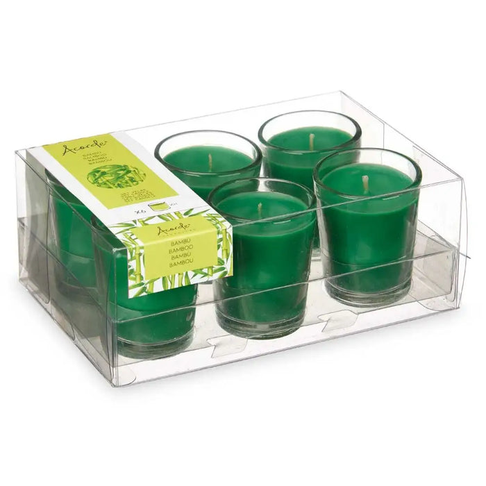 Scented Candle Set Acorde Bamboo Glass (12 Units) - Почистване Прахосмукачки И Гладене<<<Дом