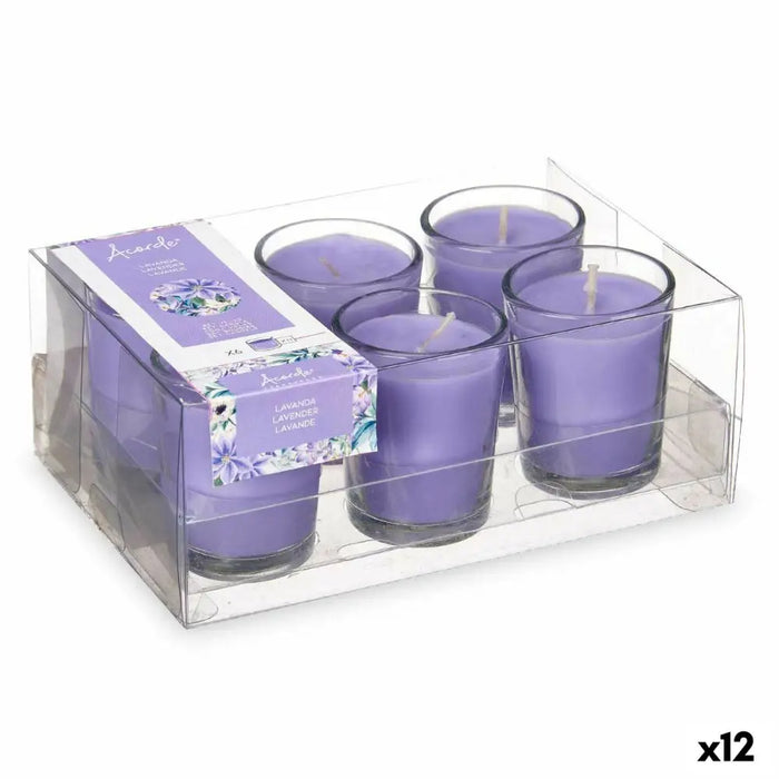 Scented Candle Set Acorde Lavendar Glass (12 Units) - Почистване Прахосмукачки И Гладене<<<Дом