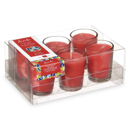 Scented Candle Set Acorde Red fruits Glass (12 Units) - Почистване Прахосмукачки И Гладене<<<Дом