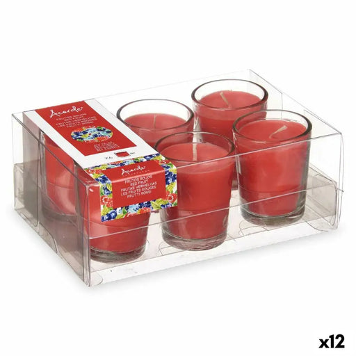 Scented Candle Set Acorde Red fruits Glass (12 Units) - Почистване Прахосмукачки И Гладене<<<Дом