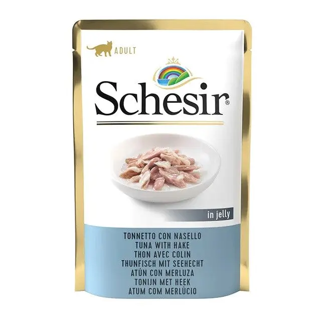 SCHESIR in jelly Tuna with hake - wet cat food - 85 g - Wet foodDLK-KAM<<<For the catDLK<<<ActionPL
