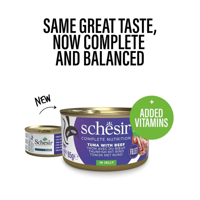 SCHESIR Tuna with beef in jelly - wet cat food - 85g