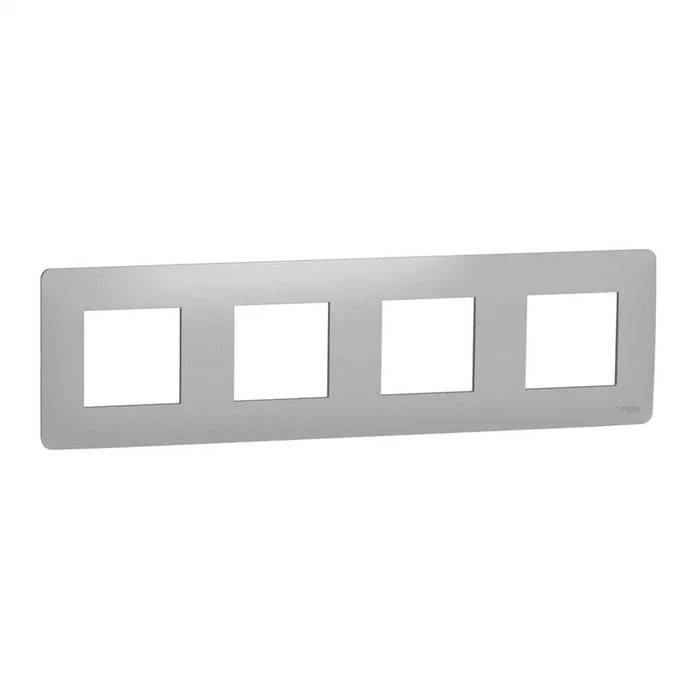 SCHNEIDER UNICA ALUMINUM QUAD FRAME (NU200830) - Ключове и контакти<<<Електроматериали<<<Praktiker&&&Ключове и