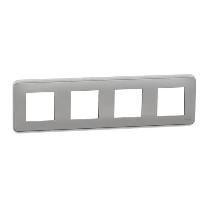 SCHNEIDER UNICA ALUMINUM QUAD FRAME (NU400830) - Ключове и контакти<<<Електроматериали<<<Praktiker&&&Ключове и
