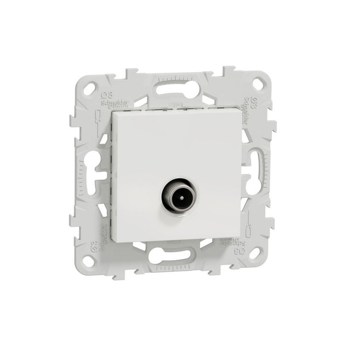 TV OUTLET WITH MOUNTING FRAME 2 MODULE WHITE SCHNEIDER UNICA (NU546218)