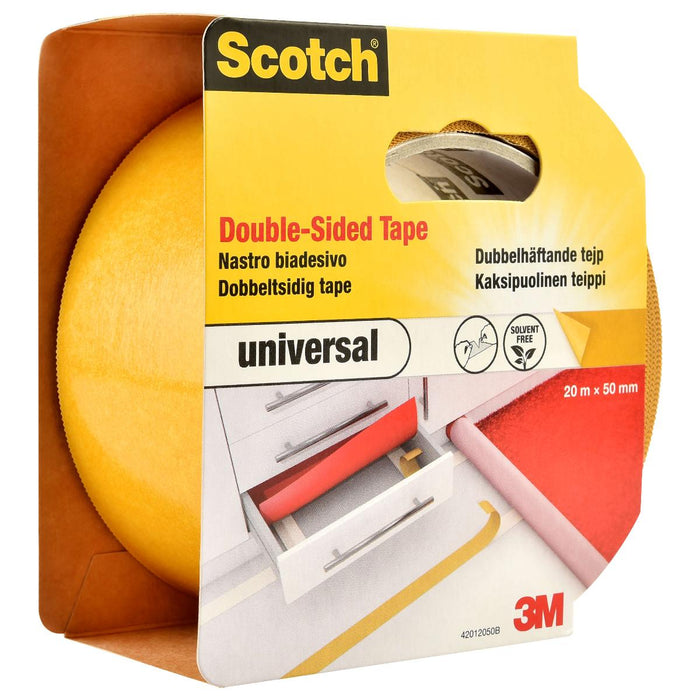 DOUBLE-ADHESIVE TAPE FOR CARPET AND UNIVERSAL, 50MM X 20M SCOTCH