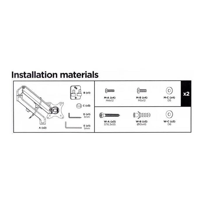 Screen Table Support GEMBIRD MA-WA2-01 17’’ 27’’ - Brackets for TVs / monitorsTVA-UCH<<<TV