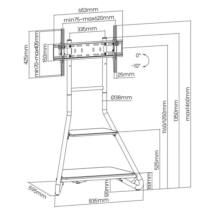 Screen Table Support MacLean MC-455 75’’ - Монтиране на екрани<<<Електроника Периферни и резервни части<<<Компютри|