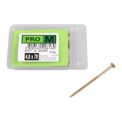 SCREW FOR WOOD 4X70 MM PRO M 15 PCS - Винтове<<<Винтове и болтови съединения<<<Инструменти и железария<<<Praktiker