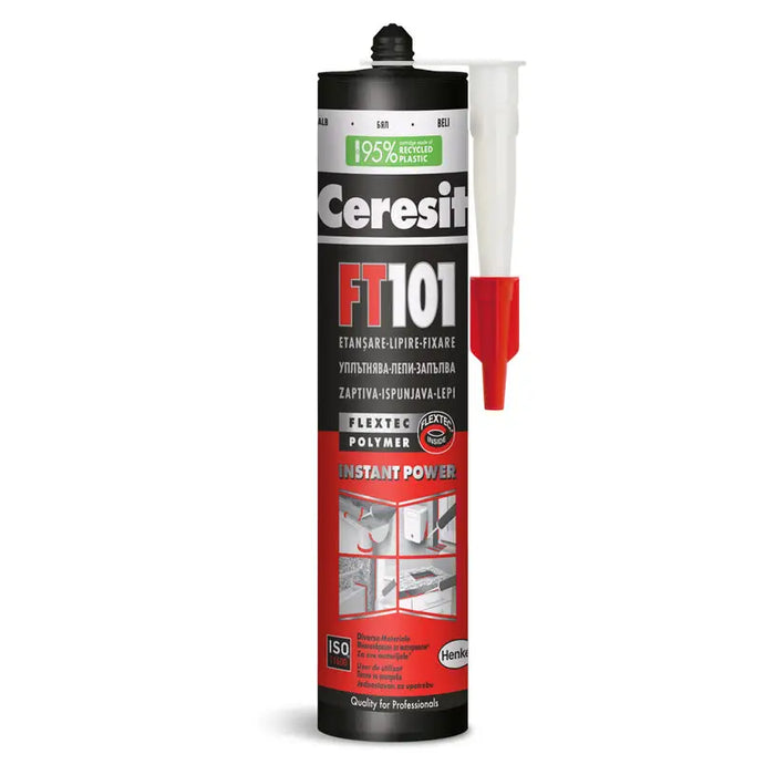 SEALANT-ADHESIVE WHITE CERESIT FT 101 - Полимерни и монтажни лепила<<<Уплътнители и фуги<<<Строителни