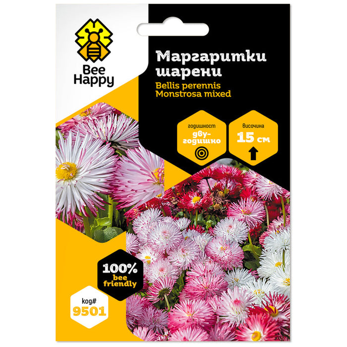 SEED DAISY PATTERNED BEE HAPPY - Медоносни растения<<<Семена луковици и разсад<<<Градина<<<Praktiker