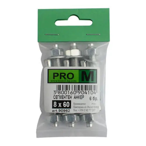 SEGMENT ANCHOR F8X60MM 6 PCS PRO M - Комплекти дюбели<<<Дюбели<<<Инструменти и железария<<<Praktiker