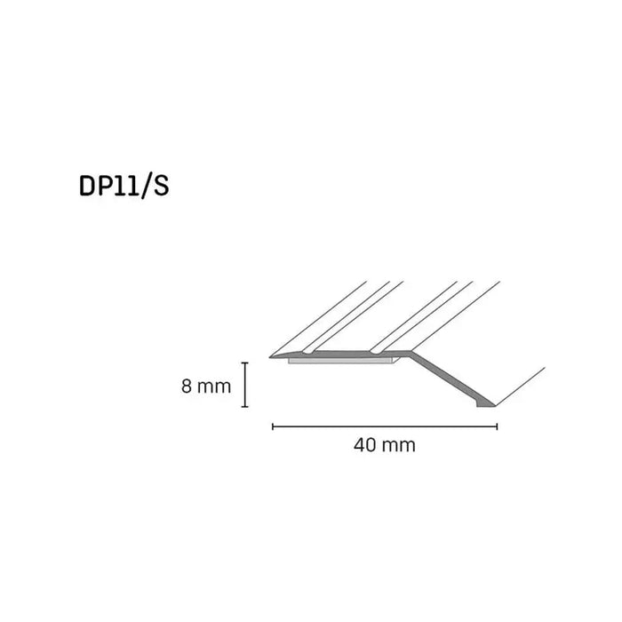 SELF-ADHESIVE DENIVELING TRANSITION STRIP DOELLKEN 40 MM. SILVER 0.90 M. - Лайстни<<<Паркет и елементи за