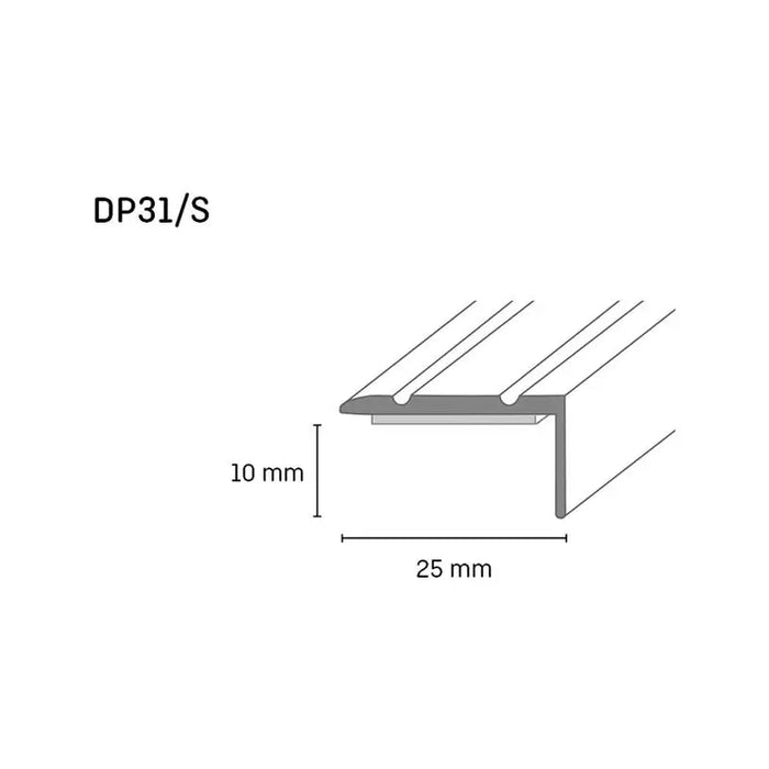 SELF-ADHESIVE L-SHAPED TRANSITION STRIP DOELLKEN 25 MM. BRONZE 0.90 M. - Лайстни<<<Паркет и елементи за монтаж<<<Подови
