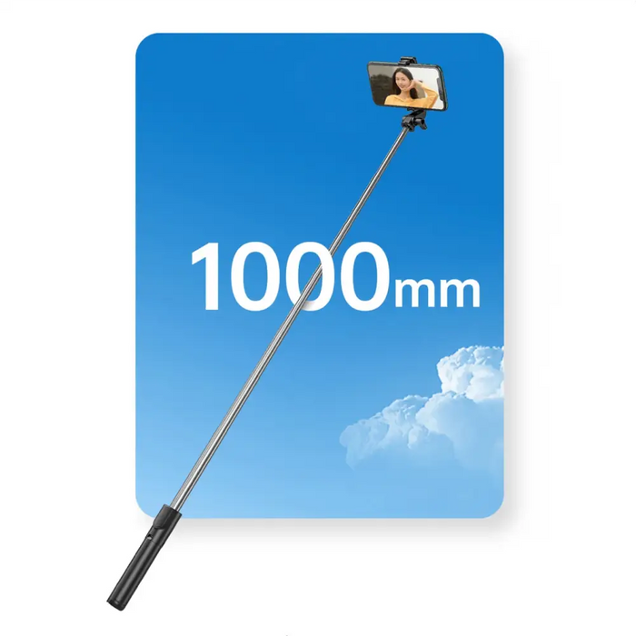 Selfie stick WHS1Y telescopic tripod 1m with phone holder - black - Photo accessories<<<HurtelXML