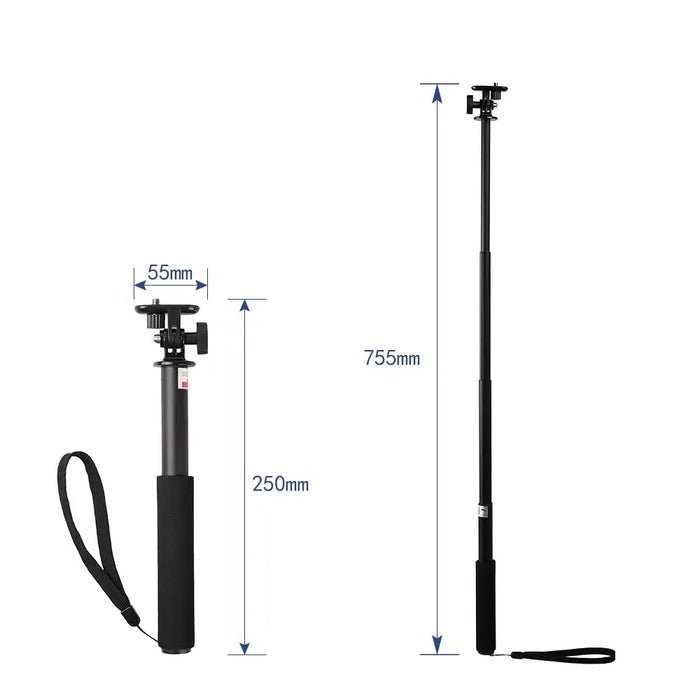 Selfie stick with camera holder - black - Photo accessories<<<HurtelXML
