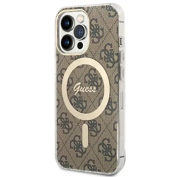 Set Guess GUBPP13XH4EACSW Case+ Charger iPhone 13 Pro Max brown/brown hard case 4G Print MagSafe - Cell phone cases
