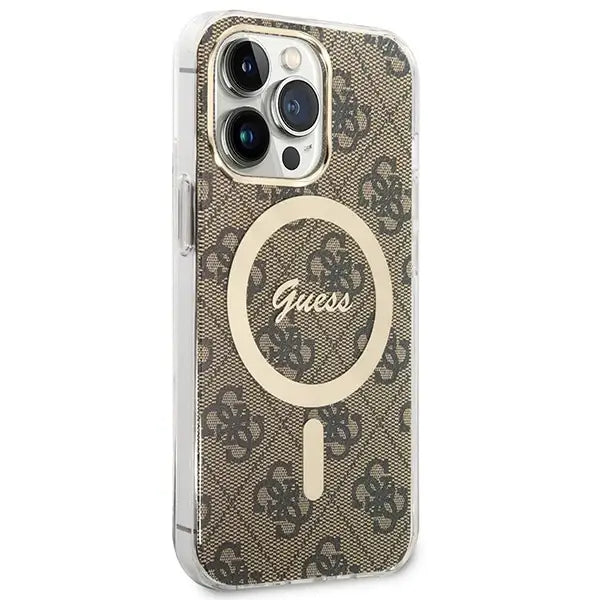 Set Guess GUBPP13XH4EACSW Case+ Charger iPhone 13 Pro Max brown/brown hard case 4G Print MagSafe - Cell phone cases