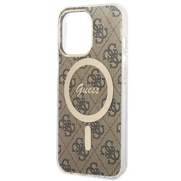 Set Guess GUBPP13XH4EACSW Case+ Charger iPhone 13 Pro Max brown/brown hard case 4G Print MagSafe - Cell phone cases