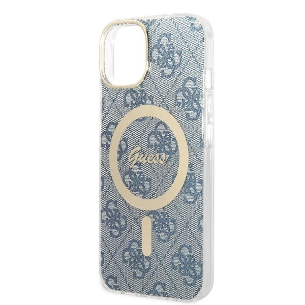 Set Guess GUBPP14MH4EACSB Case+ Charger iPhone 14 Plus 6.7’’ blue/blue hard case 4G Print MagSafe - Cell phone cases
