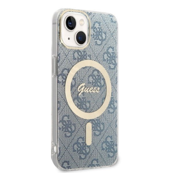 Set Guess GUBPP14MH4EACSB Case+ Charger iPhone 14 Plus 6.7’’ blue/blue hard case 4G Print MagSafe - Cell phone cases