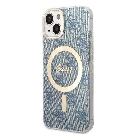Set Guess GUBPP14MH4EACSB Case+ Charger iPhone 14 Plus 6.7’’ blue/blue hard case 4G Print MagSafe - Cell phone cases