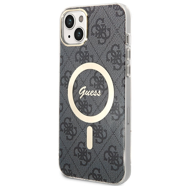 Set Guess GUBPP14MH4EACSK Case+ Charger iPhone 14 Plus 6.7’’ black/black hard case 4G Print MagSafe - Cell phone cases