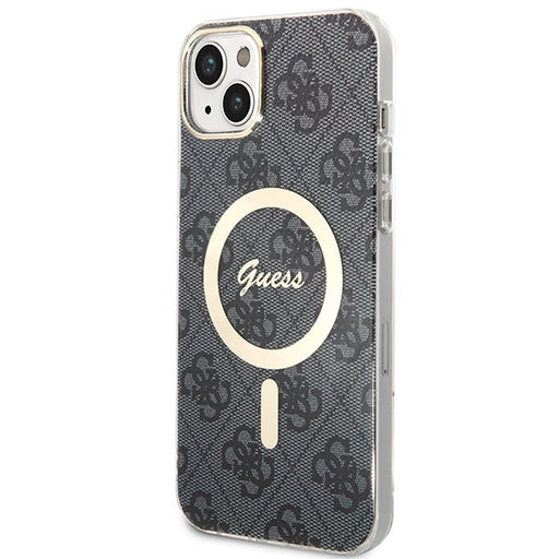 Set Guess GUBPP14SH4EACSK Case+ Charger iPhone 14 6.1’’ black/black hard case 4G Print MagSafe - Cell phone cases
