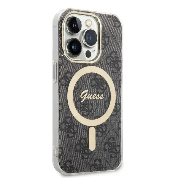 Set Guess GUBPP14XH4EACSK Case+ Charger iPhone 14 Pro Max 6.7’’ black/black hard case 4G Print MagSafe - Cell phone