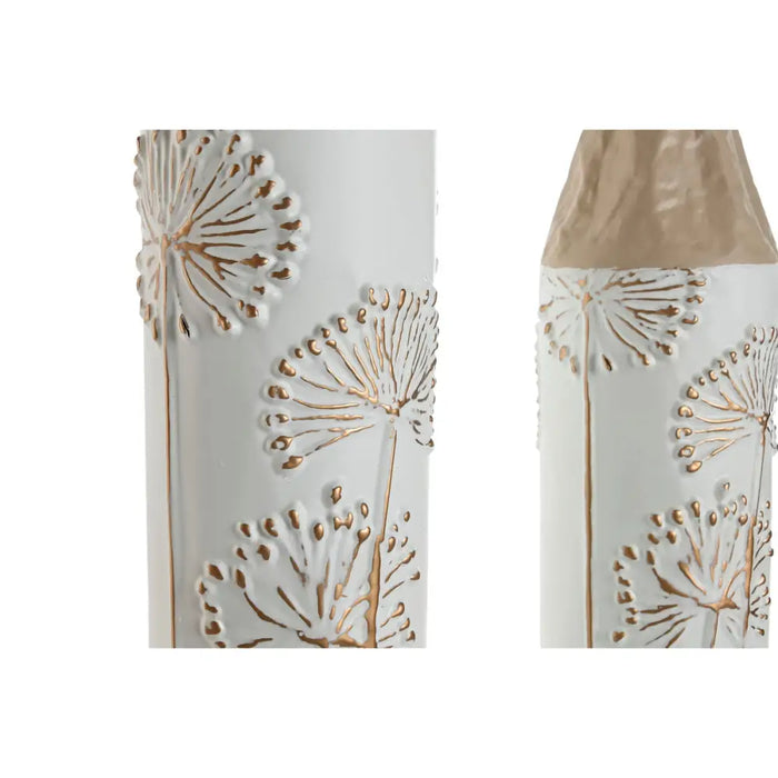 Set of 2 Vases Home ESPRIT Beige Light brown Metal 13,5 x 13,5 x 71 cm (2 Pieces) - Декорация и Осветление<<<Дом