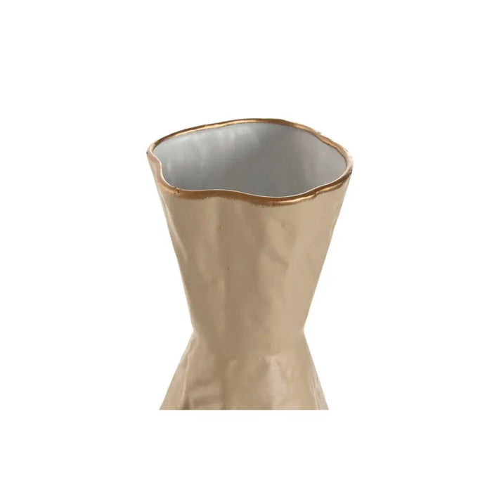 Set of 2 Vases Home ESPRIT Beige Light brown Metal 13,5 x 13,5 x 71 cm (2 Pieces) - Декорация и Осветление<<<Дом