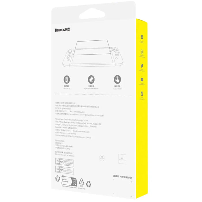 Set of 2x Baseus Crystal tempered glass for Nintendo Switch OLED 2021 + mounting kit - transparent - Gaming