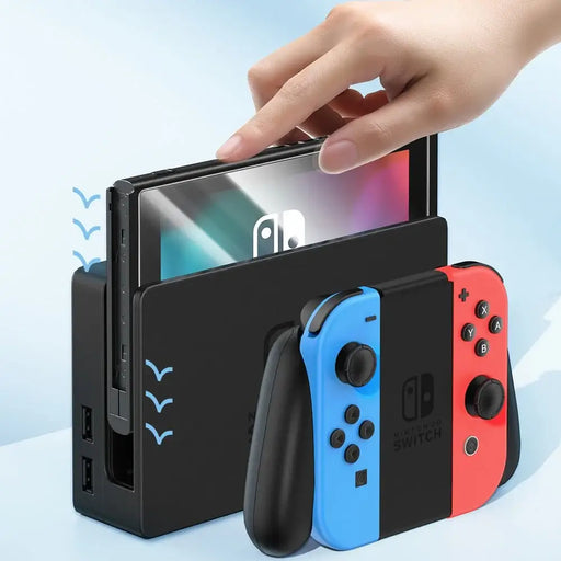 Set of 2x Baseus Crystal tempered glass for Nintendo Switch OLED 2021 + mounting kit - transparent - Gaming