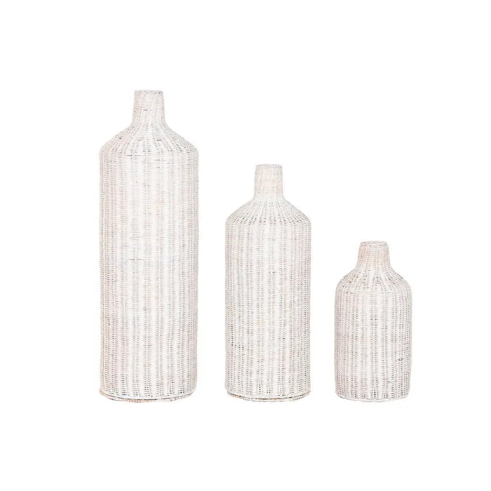 Set of 3 Vases Home ESPRIT Metal Natural 25 x 25 x 80 cm (3 Pieces) - Декорация и Осветление<<<Дом