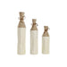 Set of 3 Vases Home ESPRIT White Golden Metal 14 x 14 x 67 cm (3 Pieces) - Декорация и Осветление<<<Дом