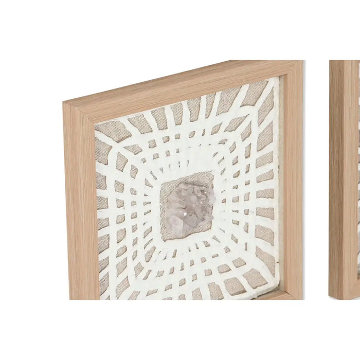 Set of 4 pictures Home ESPRIT Paper Crystal 22 x 2 x 22 cm - Декорация и Осветление<<<Дом Градина<<<BigBuy&&&Картини и