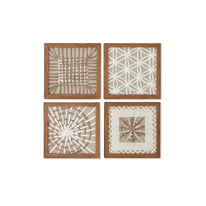 Set of 4 pictures Home ESPRIT Paper Crystal 22 x 2 x 22 cm - Декорация и Осветление<<<Дом Градина<<<BigBuy&&&Картини и