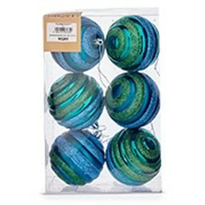 Set of Christmas balls Krist+ Blue Green PVC Ø 8 cm (12 Units) - Декорация и Осветление<<<Дом