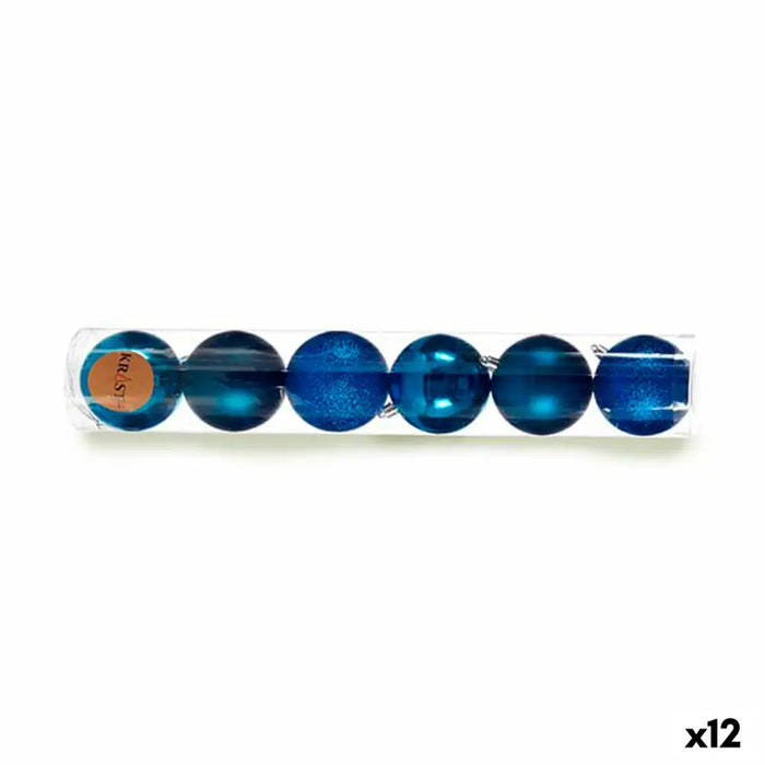 Set of Christmas balls Krist+ Blue Plastic (12 Units) - Декорация и Осветление<<<Дом Градина<<<BigBuy&&&Коледни