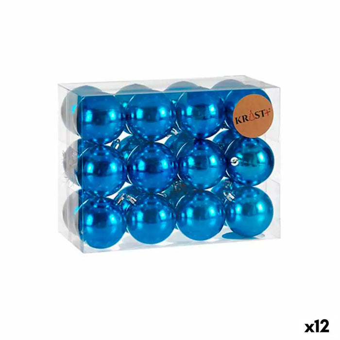 Set of Christmas balls Krist+ Blue Plastic (12 Units) - Декорация и Осветление<<<Дом Градина<<<BigBuy&&&Коледни