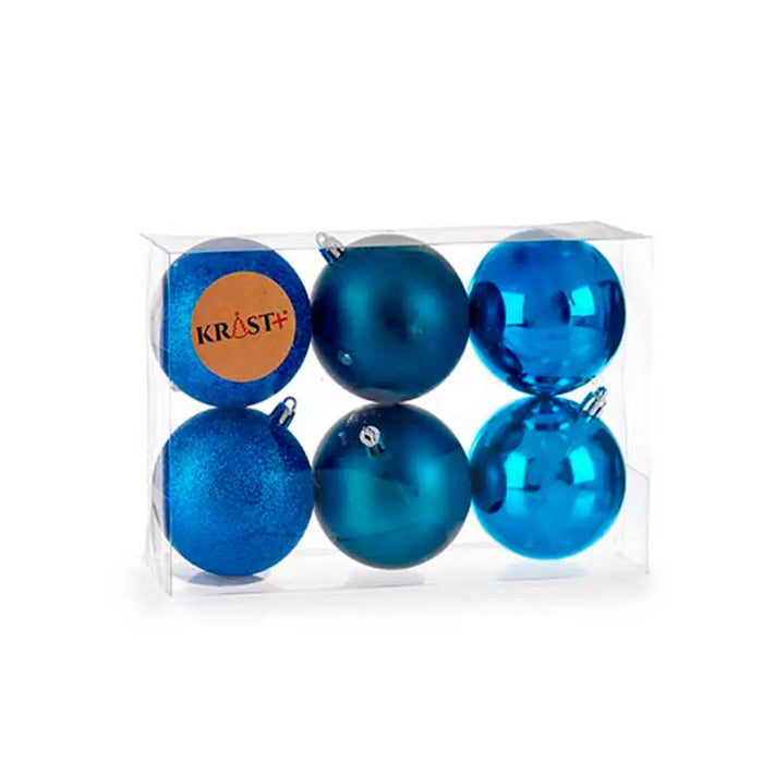 Set of Christmas balls Krist+ Blue Plastic (12 Units) - Декорация и Осветление<<<Дом Градина<<<BigBuy&&&Коледни