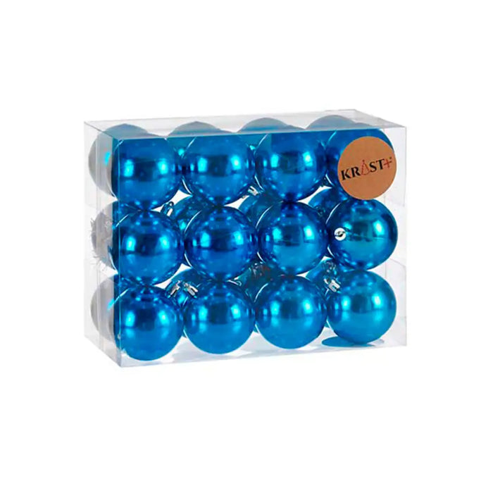 Set of Christmas balls Krist+ Blue Plastic (12 Units) - Декорация и Осветление<<<Дом Градина<<<BigBuy&&&Коледни